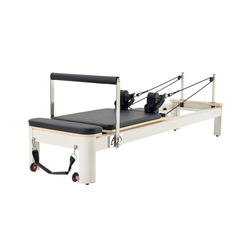 VEVOR Pilates Reformer Machine, Pilates Bed with Sitting Box, for Home Gym Studio Advanced Users & Beginners, Reformer Equipment with Dual Resistance- Spring & Cord, Up to 400 LBS