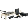 VEVOR Pilates Reformer Machine Pilates Bed van aluminium met zitkist & dubbele weerstand - veer & koord, voor gevorderden & beginners, homegymapparaat tot 181,44 kg