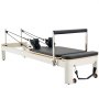 VEVOR Pilates Reformer Machine Pilates Bed van aluminium met zitkist & dubbele weerstand - veer & koord, voor gevorderden & beginners, homegymapparaat tot 181,44 kg