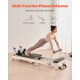 VEVOR Foldable Pilates Reformer Machine, Reformer Set with  Sitting Box, Pilates Bed with Dual Resistance- Spring & Cord, for Advanced Users & Beginners Home Gym Studio, Up to 400 LBS