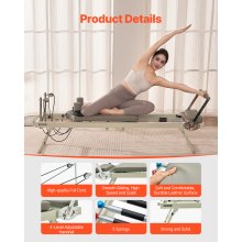 VEVOR Opvouwbare Pilates Reformer Pilatesmachine Home Gym 181kg