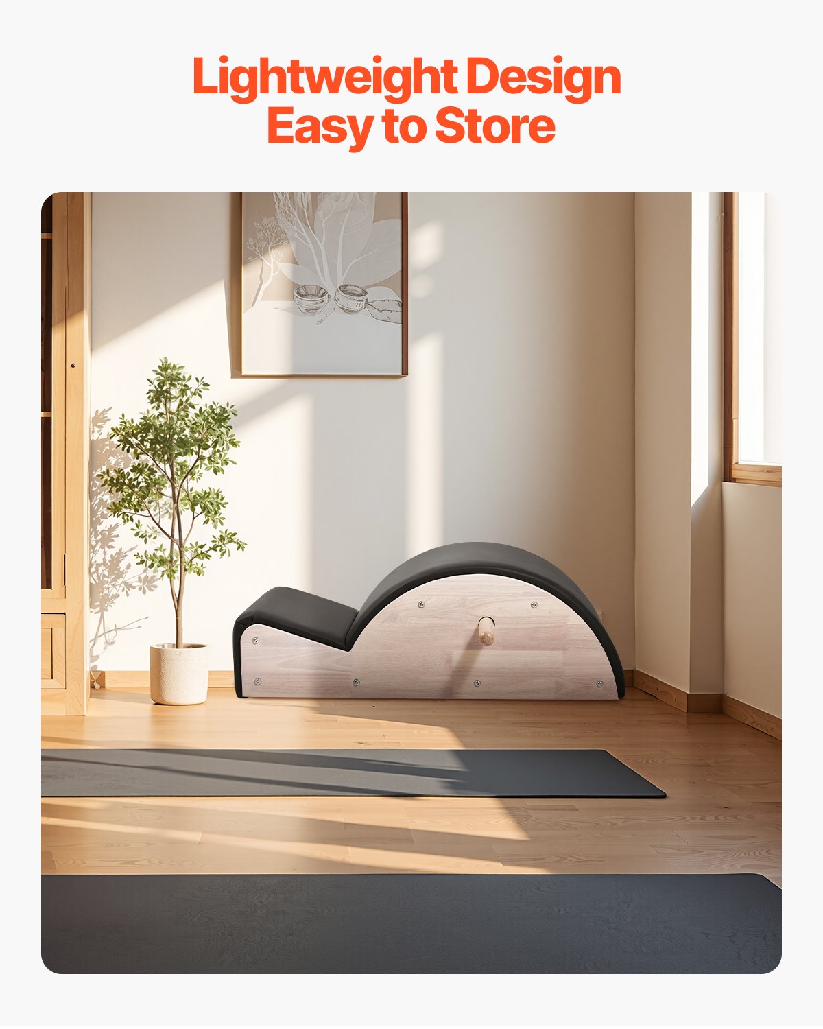 VEVOR Pilates Ruggengraat Correctie Yoga Accessoire voor Thuisgym, Rubberwood Fitness Trainingsapparatuur, Curved Fitness Body Trainingsapparatuur, voor Ruggengraat Oefeningen Balans