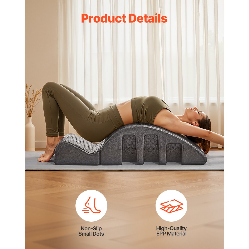 VEVOR Pilates Spine Corrector, Home Gym Yoga Pilates Accessory, Foam Fitness Training Tool, Arc Fitness Body Workout Equipment, for Spine Exercises, Balance, Core Strengthening, and Stretching
