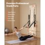 VEVOR Wall Mounted Pilates Reformer Machine, Maple Wood Pilates Springboard, Exercise Equipment with Resistance Springs, Yoga Fitness Trainer, Suitable for Flexibility Balance, Home Gym Studio Workout
