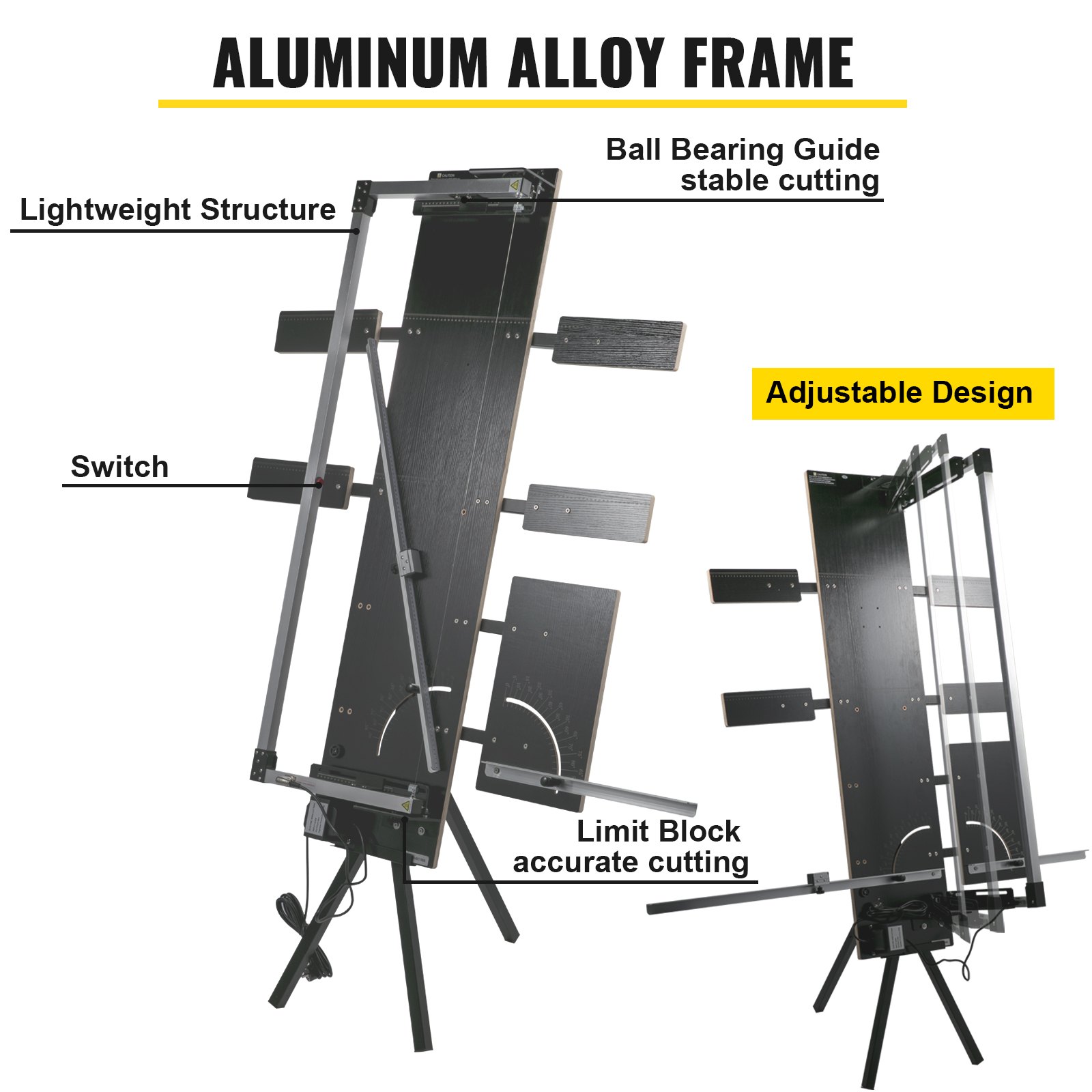 VEVOR Styrofoam Snijder Max. Snijlengte 115cm Max. Snijdikte 42cm Piepschuim Snijapparaat 0-90° Piepschuimsnijder Thermozaag 200 W Schuimsnijder met Standaard Zijplaten 6 Snijdraden voor Snijschuim