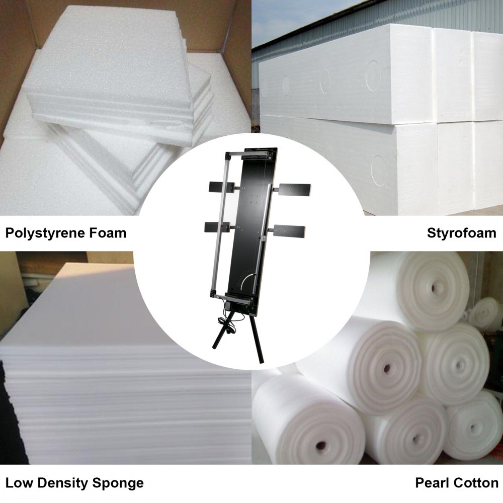 VEVOR Styrofoam Cutting Machine 42 cm Max. Cut Thickness Foam Cutter 134 cm Max. Cut Length Hot Wire Foam Cutter 0-90° Styrofoam Cutter Six Heating Wires with Stand for Cutting Foams Pearl Cotton