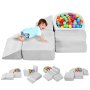 VEVOR Climbing Toys, 5-Piece Set, Foam Climbing Blocks for Toddlers 6 Months to 3 Years, Baby Climbing Blocks with Ball Pit (Balls Not Included), Indoor Climb and Crawl Activity Playset for Crawling