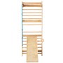 VEVOR Swedish Ladder Wall Gym, 5 in 1 Wooden Indoor Playground Climbing Toys, 220 lbs Load Capacity Swedish Wall Ladder with Pull-Up Bar, Gymnastic Rings, Wall Ladder, Rope Ladder, and Slide Board