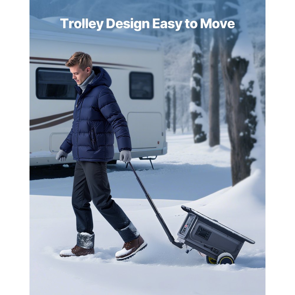 VEVOR Dieselverwarming 5-8KW DC 12 V/24 V, draagbare alles-in-één dieselluchtverwarmer met Bluetooth-appbediening, afstandsbediening en LCD-scherm, trolleyontwerp, 5 L brandstoftank voor vrachtwagens