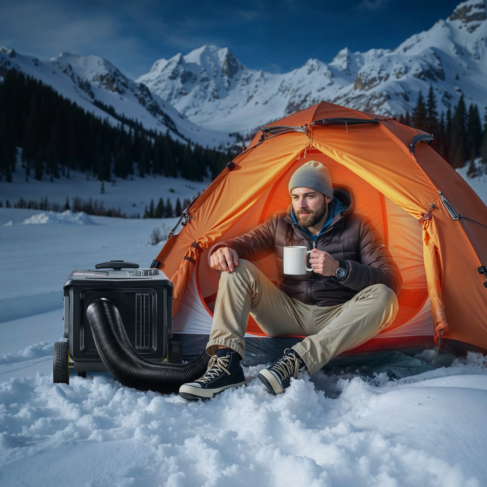 VEVOR Diesel Heater, 8KW, DC 12V/24V, All in One Portable Diesel Air Heater with Bluetooth APP Control, Remote Control and LCD Screen, Trolley Design, 5 L Fuel Tank for Trucks, Vans, RVs, Campers