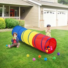 VEVOR Kinderspeeltunneltent, pop-up kruiptunnelspeelgoed voor baby's of huisdieren, opvouwbaar cadeau voor jongens en meisjes, binnen-buitenspeeltunnel, rood/geel/blauw, veelkleurig