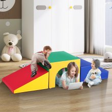 VEVOR Single Tunnel Climber, Toddler Playset, Foam Climbing Blocks for Toddlers, Kids Tunnel Maze with Stairs and Ramp, Indoor for Toddlers and Preschoolers Easy to Clean, 3 pcs (Assorted)