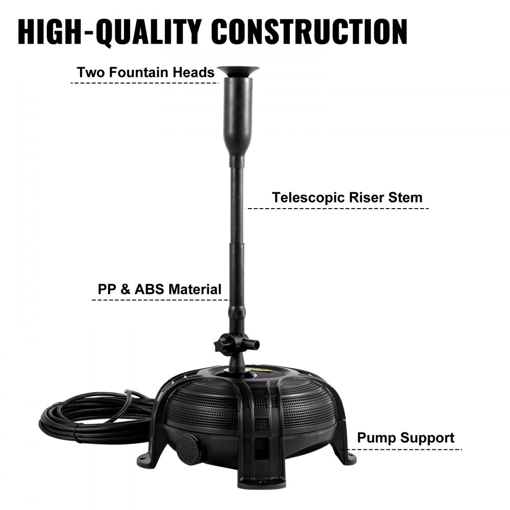 Vevor Vijvers Waterpomp Beeklooppomp Pp En Abs Materiaal 35w Aquarium Waterpomp