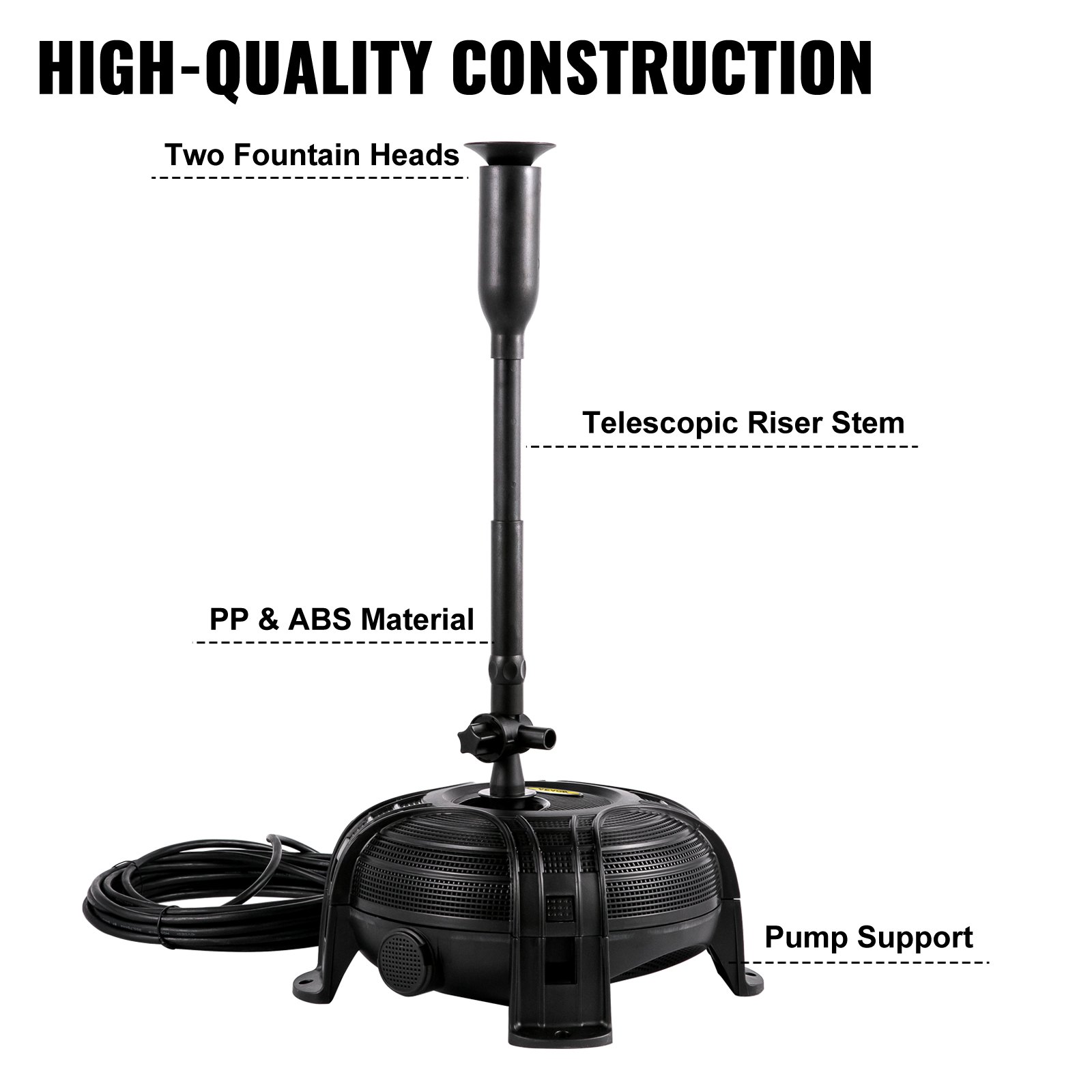 Vevor Vijvers Waterpomp Beeklooppomp Pp En Abs Materiaal 35w Aquarium Waterpomp