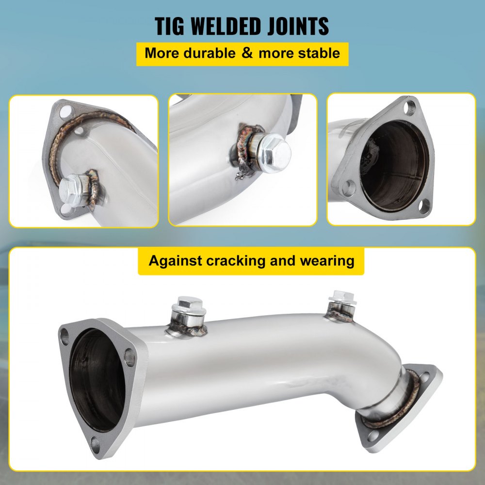 VEVOR High Flow Downpipe Exhaust Converter Pipe Fits 97-05 Audi A4 B5 B6/Passat 1.8T, Up to 10-15 Horsepower, Turbo-Charged 1.8L/1.8T I4 DOHC Engines