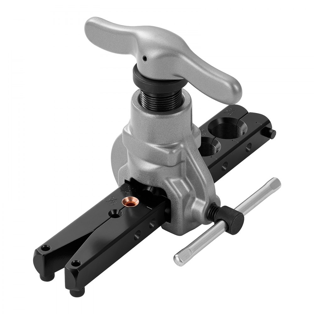 VEVOR 2-delige flaregereedschapset, 45° excentrisch flaregereedschap voor enkelvoudig flaren, HVAC flaren voor koperen en aluminium buizen van 4,76-19,05 mm, reparatieset met gereedschapskist voor HVAC-buizen