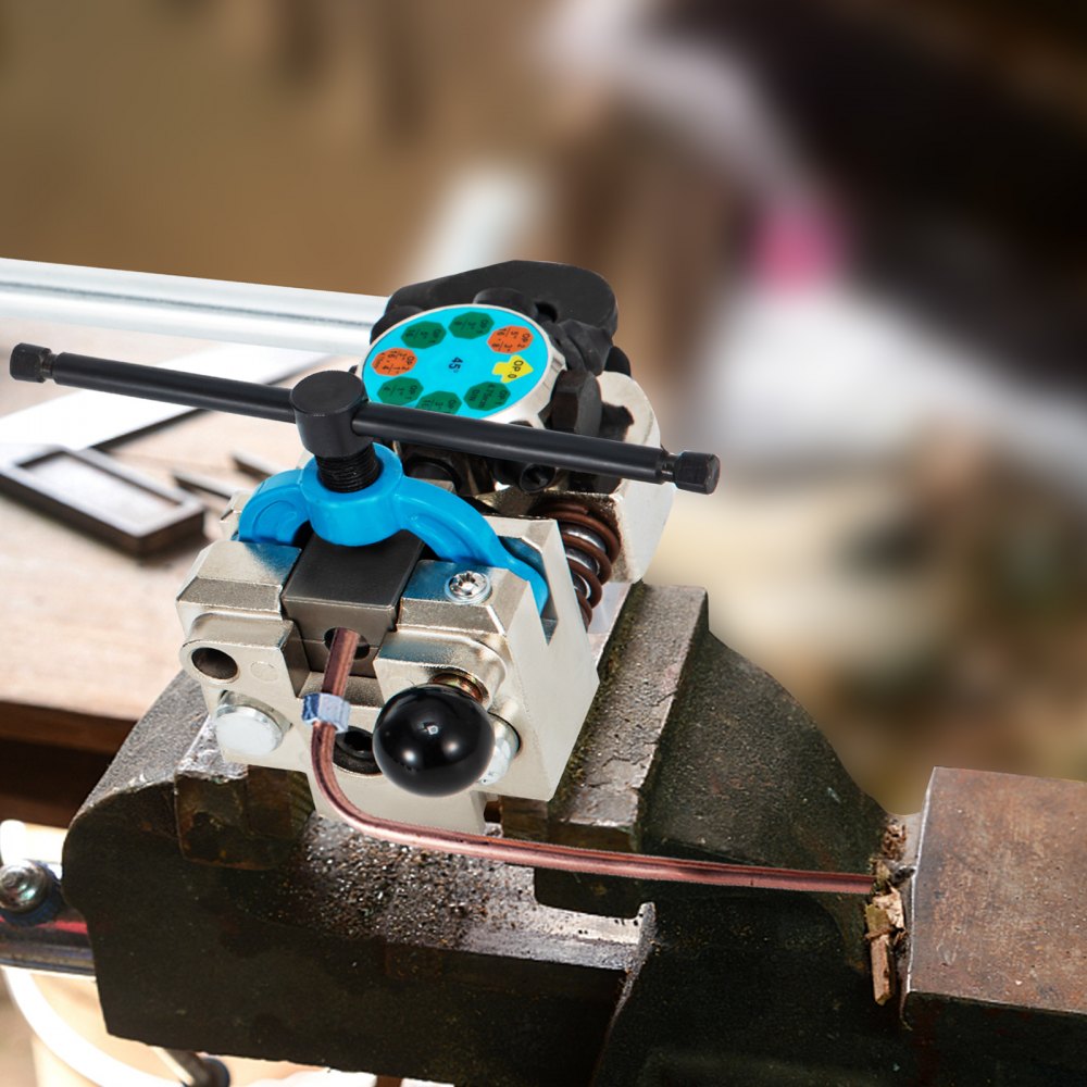 VEVOR Remleiding-opbolgereedschap, 45 graden enkel, dubbel en bubbelopbolgereedschap voor 3/16", 1/4", 5/16" en 3/8" pijpmaten, geschikt voor zachte metalen of koperen leidingen