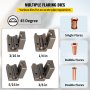 VEVOR Brake Line Flaring Tool, 45 Degree Single, Double and Bubble Flaring for Pipe Sizes of 3/16", 1/4", 5/16" and 3/8", Suitable for Soft Metal or Copper Lines