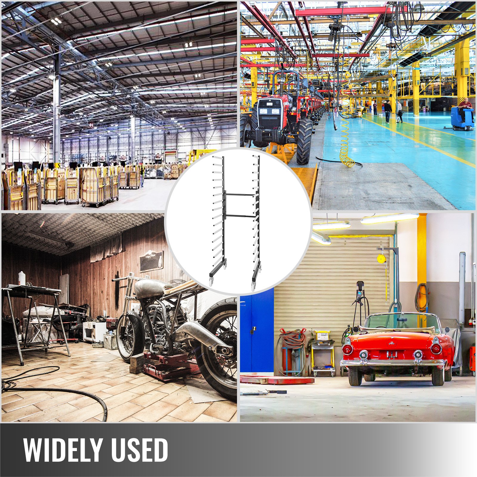 Vevor Droogrek Schilderwerk Painting Drying Rack 770 Lbs 15 Paar Armen Zwart