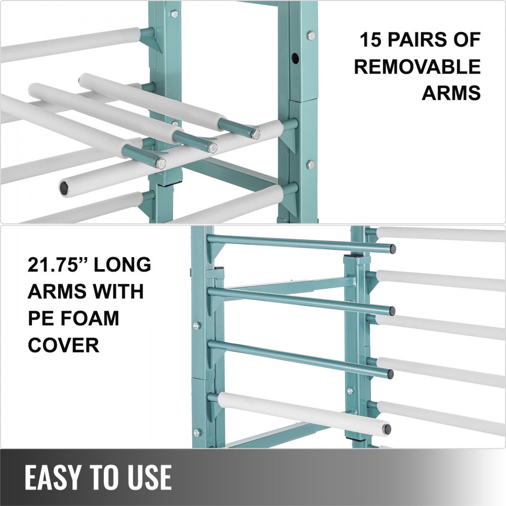 Vevor Droogrek Schilderwerk Painting Drying Rack 770 Lbs 15 Paar Armen Groen