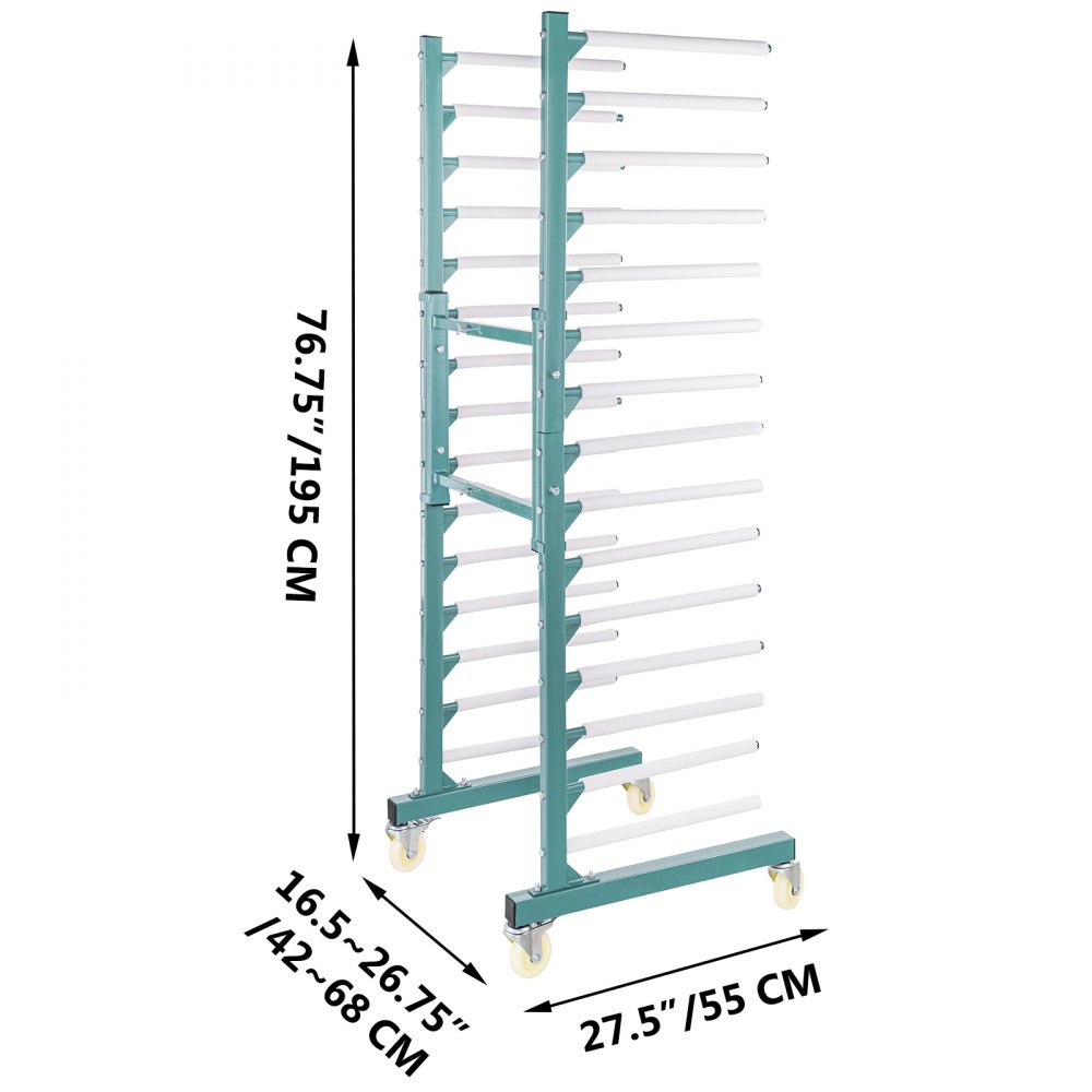 Vevor Droogrek Schilderwerk Painting Drying Rack 770 Lbs 15 Paar Armen Groen
