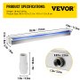 VEVOR Swimming Pool Waterfall Overflow Channel 151 x 11.5 x 8 cm Pool Fountain with Colorful LED Strip Hose Connector Remote Control Corrosion Resistant for Pond Garden Outdoor