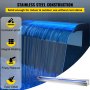 VEVOR Swimming Pool Waterfall Spiller, 90 x 11.5 x 8 cm, Stainless Steel Swimming Pool Water Feature with Colorful LED Strip, Hose Connector, Remote Control, Corrosion Resistant Fountain for Pond Pool
