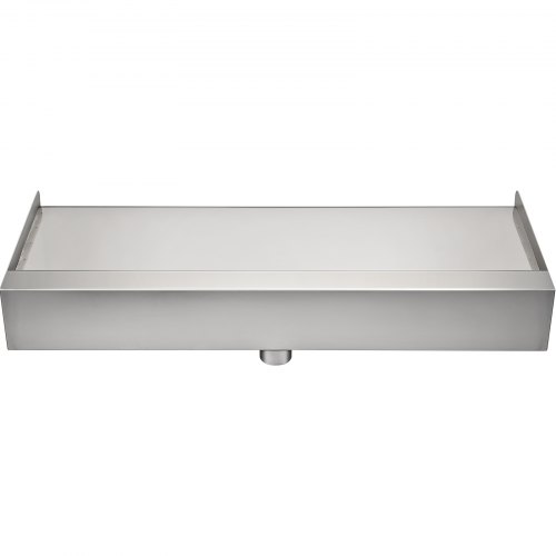 VEVOR Waterval Overlaat, 60cm RVS Waterval Zwembad Fontein, Rechthoekige Zwembad Fontein Cascade, Cascadeblad met Connector Slang Klem PTFE-tape, Zwembadfontein Waterval voor Koi-visvijver Waterpartij