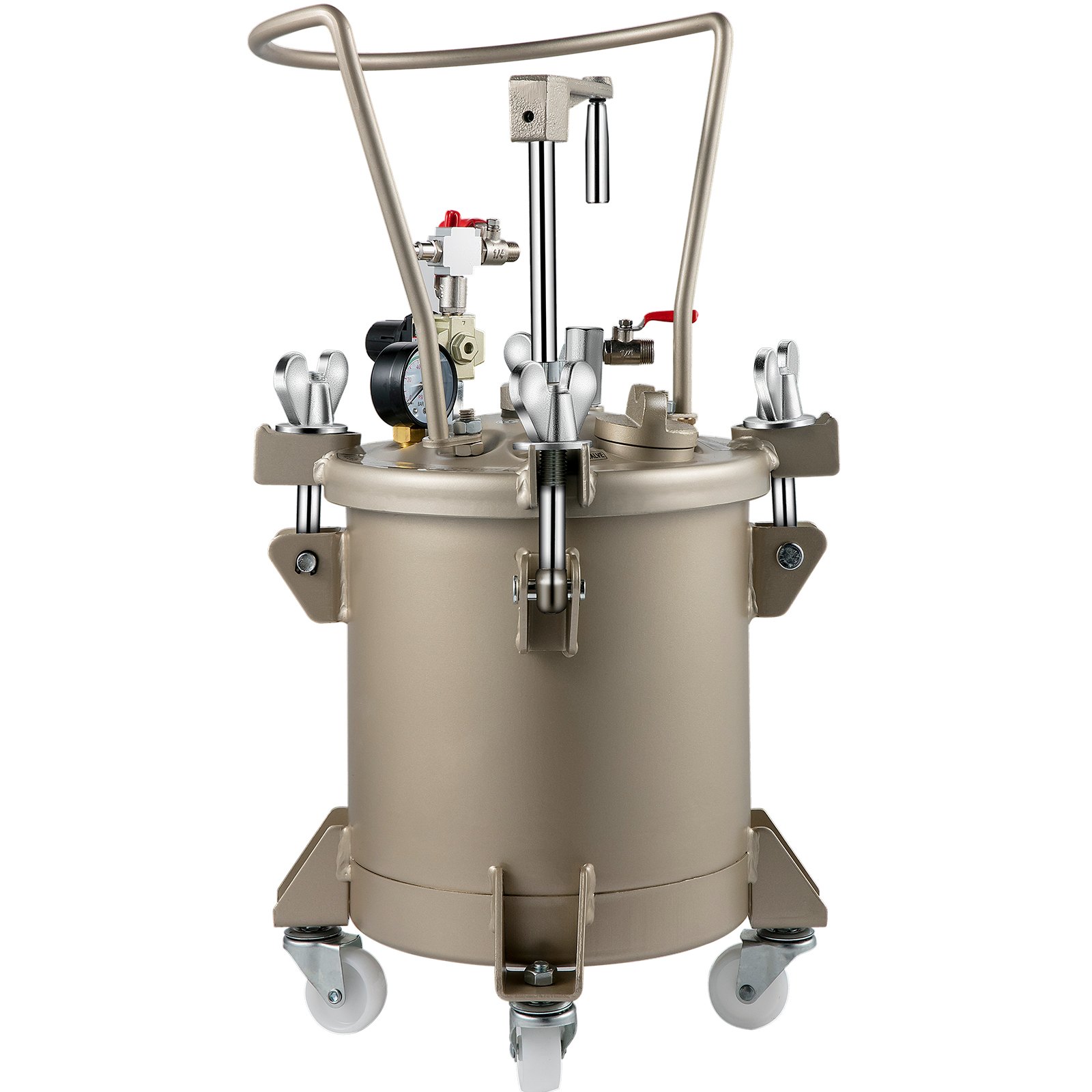 Vevor Verf Druk Pot Pressure Tank Paint Spray Drukvat Gouden Handleiding 10l