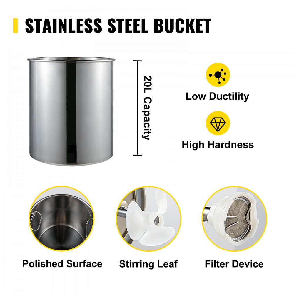 Vevor Verf Druk Pot Pressure Tank Paint Spray Drukvat Gouden Handmatige 20l