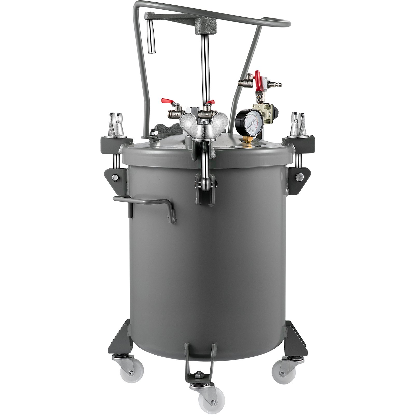 Vevor Verf Druk Pot Pressure Tank Paint Spray Drukvat Zilver Handmatige 20l