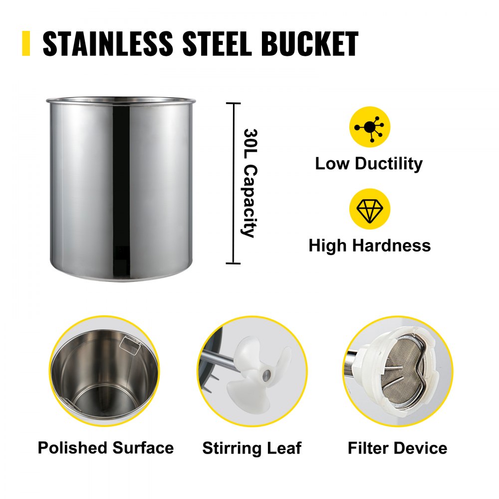 Vevor Verf Druk Pot Pressure Tank Paint Spray Drukvat Zilver Handmatige 30l