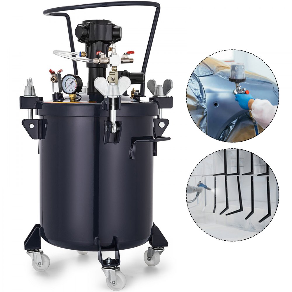VEVOR 30L Pressure Feed Paint Pot Tank Gallon Spray Gun Sprayer Regulator  Air Agitator Automatic Air Powered Mixing Agitator