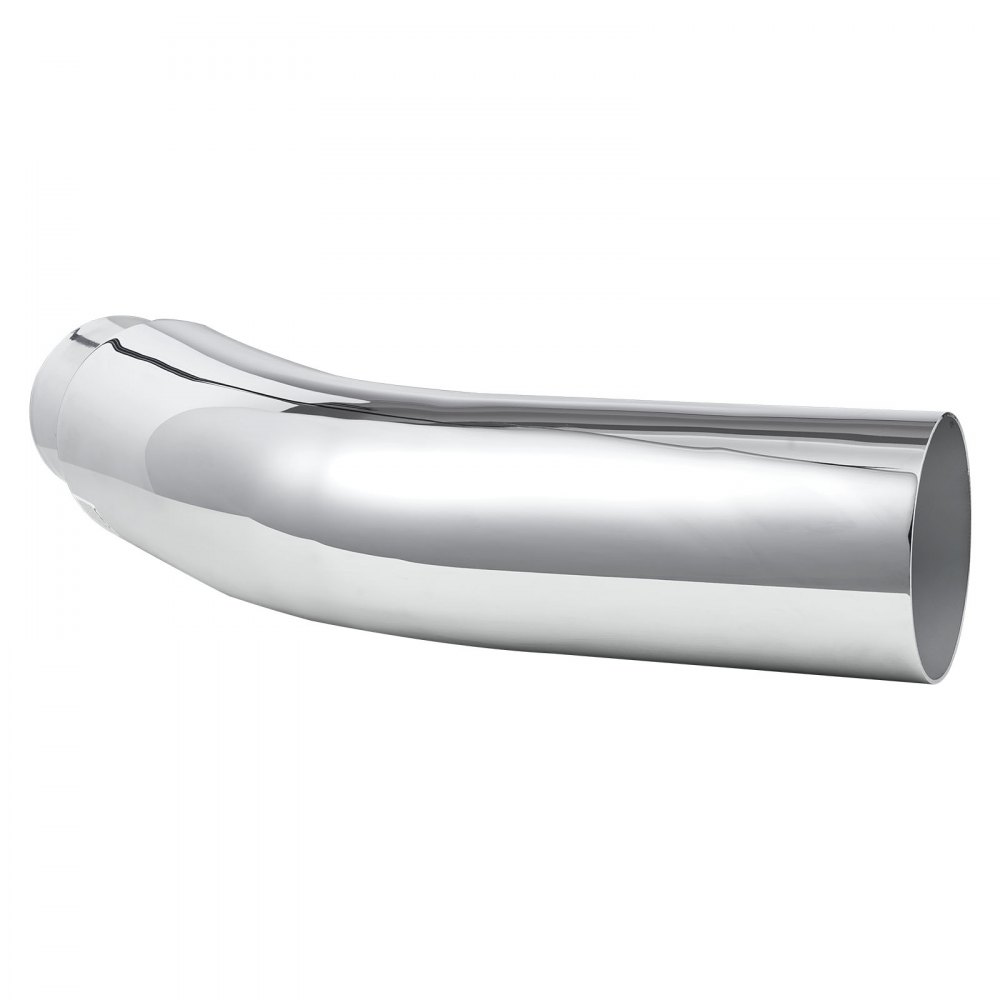 VEVOR uitlaatpijp met hoekstuk (101,6 mm inlaat, 127 mm uitlaat, 584 mm totale lengte), naar beneden gebogen uitlaatpijp met klem voor vrachtwagens, sedans, sportwagens, SUV's, verchroomd oppervlak