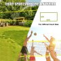 VEVOR Volleybalnet In hoogte verstelbare volleybalnetset, draagbaar strandvolleybalnet, buitenvolleybalnet, opvouwbaar volleybalnet met volleybal en draagtas, voor tuin, strand, gazon, enz.