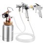 VEVOR drukvat voor spuitverf, 2 L drukvat met 2 spuitpistolen (φ1,8 mm + φ3 mm) & 2 slangen (3 m) voor thuisgebruik, doe-het-zelfprojecten, kunstcreaties, verfvat, verfspuit