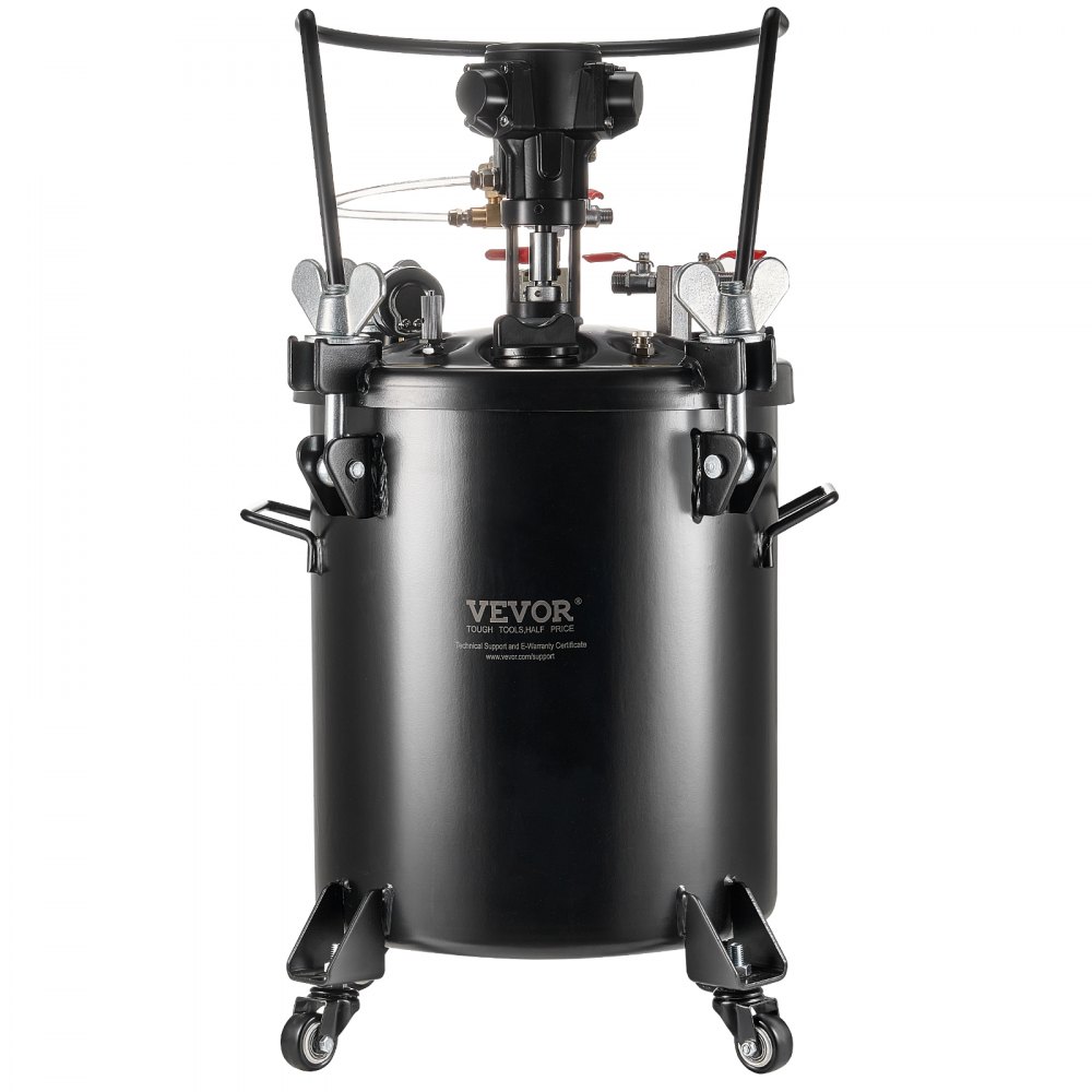 VEVOR druktank voor spuitverf, 30 liter volautomatische druktank met roerfunctie, instelbare druk van 70 psi, druktank verfcontainer met spuitpistool en slangen, voor schilderen