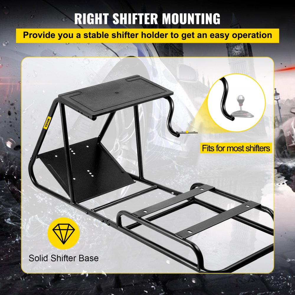 VEVOR Racing Simulator Cockpit Height Adjustable Racing Wheel Stand fit for Logitech G25, G27, G29, G920 Next Level Racing Wheel and Pedals Not Included