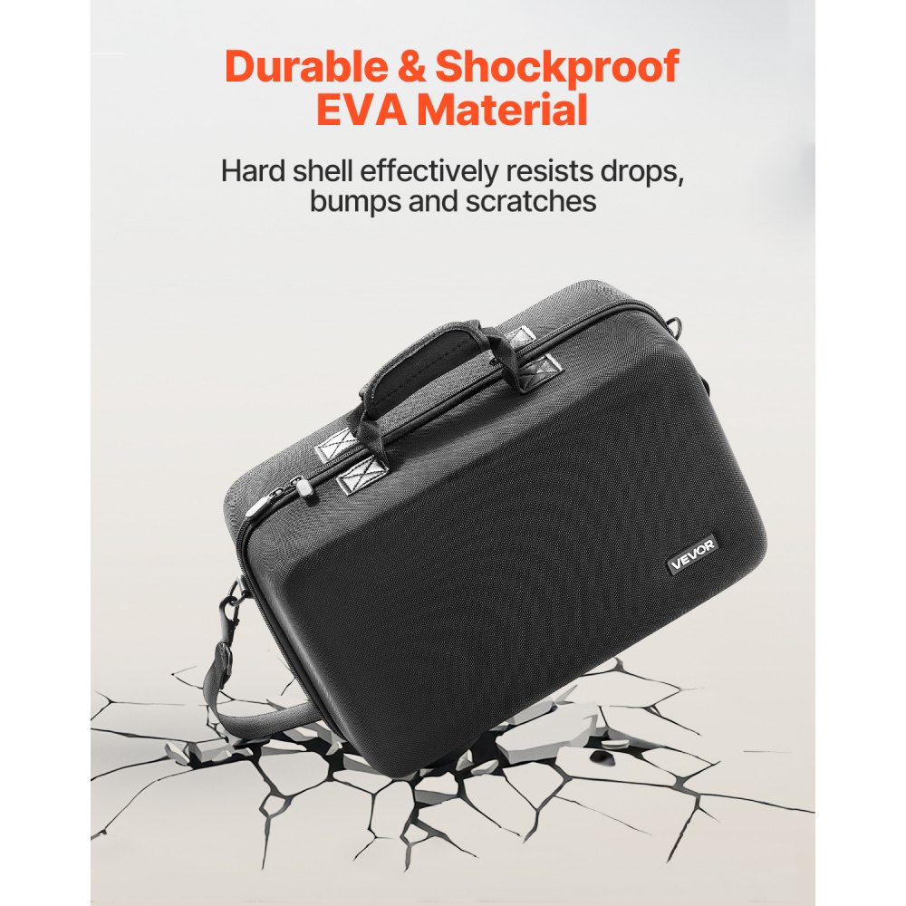 VEVOR PS5 Carrying Case, Travel Bag for Playstation 5 Shockproof EVA, Soft Interior Lining & Padded Dividers for Extra Protection, Spacious Design with Carry Handle for Storage, Home & Party