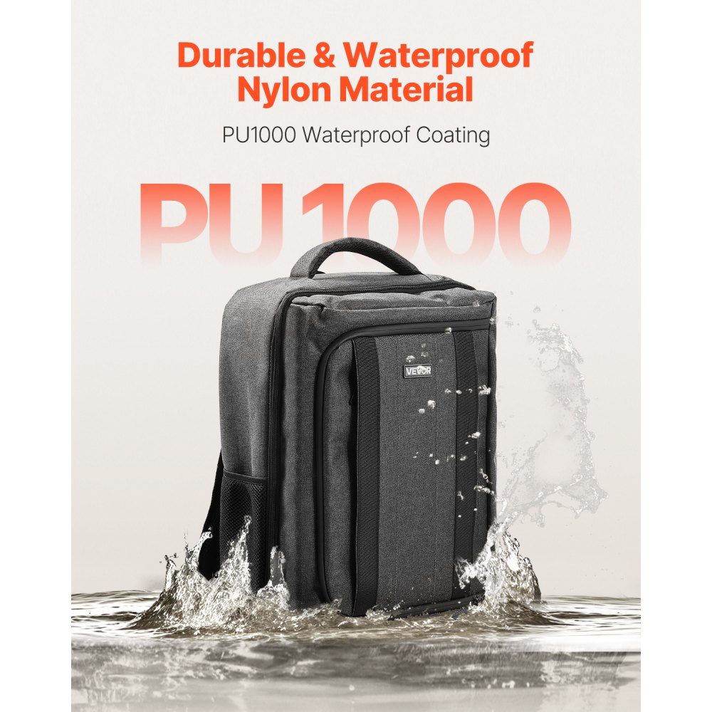 VEVOR PS5-rugzak, dubbele schoudertas voor Playstation 5 en PS5, dun, waterdicht nylon, zachte voering en gevoerde verdelers voor extra bescherming, 450 x 100 x 360 mm