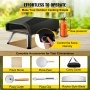 VEVOR Draagbare Pizzaoven Buiten 644,6 x 400 x 311 mm Roestvrijstalen Pizzaoven 12 inch Gas Pizzaoven met Complete Accessoires Geschikt voor Buiten Kamperen, Wandelen en Barbecueën in de Achtertuin