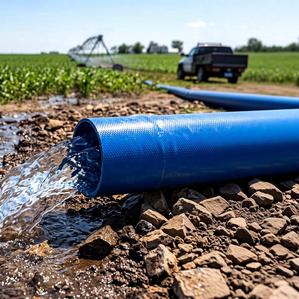 VEVOR Terugspoelslang 1,5 inch 15,2 m PVC platte afvoerslang voor zwembadafvoer en irrigatie met 90 psi, aansluitmogelijkheden zonder voorgemonteerde koppelingen voor diverse pompsystemen