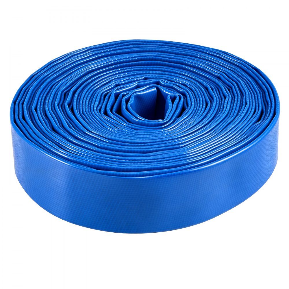 VEVOR Terugspoelslang 1,5 inch 15,2 m PVC platte afvoerslang voor zwembadafvoer en irrigatie met 90 psi, aansluitmogelijkheden zonder voorgemonteerde koppelingen voor diverse pompsystemen