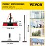 VEVOR Water Fed Pole Kit, 24ft Length Water Fed Brush with Squeegee, 7.2m Water Fed Cleaning System, 3-in-1 Aluminum Outdoor Window Cleaner with 26' Hose, Cleaning Tool for Window Glass, Solar Panel