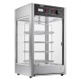 VEVOR Commerciële Voedselverwarmer voor 14-inch Pizza, 4-laags Pizzaverwarmer met Roterende Stoomverwarming, 30℃~85℃ Temperatuurregeling en Temperatuurweergave, 25W Ovenlamp + Top LED voor Pizzeria, Restaurant