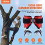 VEVOR Tree Climbing Spikes, 1 Pair Aluminum Climbing Spurs, 350lbs Load Capacity Tree Climbing Gear with Straps and Spike Protectors, Arborist Equipment for Climbers, Hunting, Fruit Picking, Red