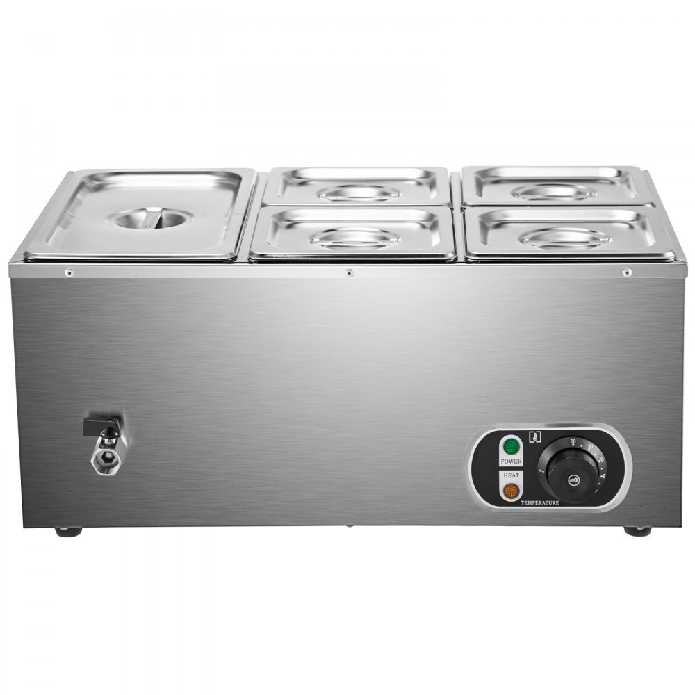 Vevor Buffet Warmer Bain Marie Voedselwarmer 5-pan Bain Marie Buffet Restaurant