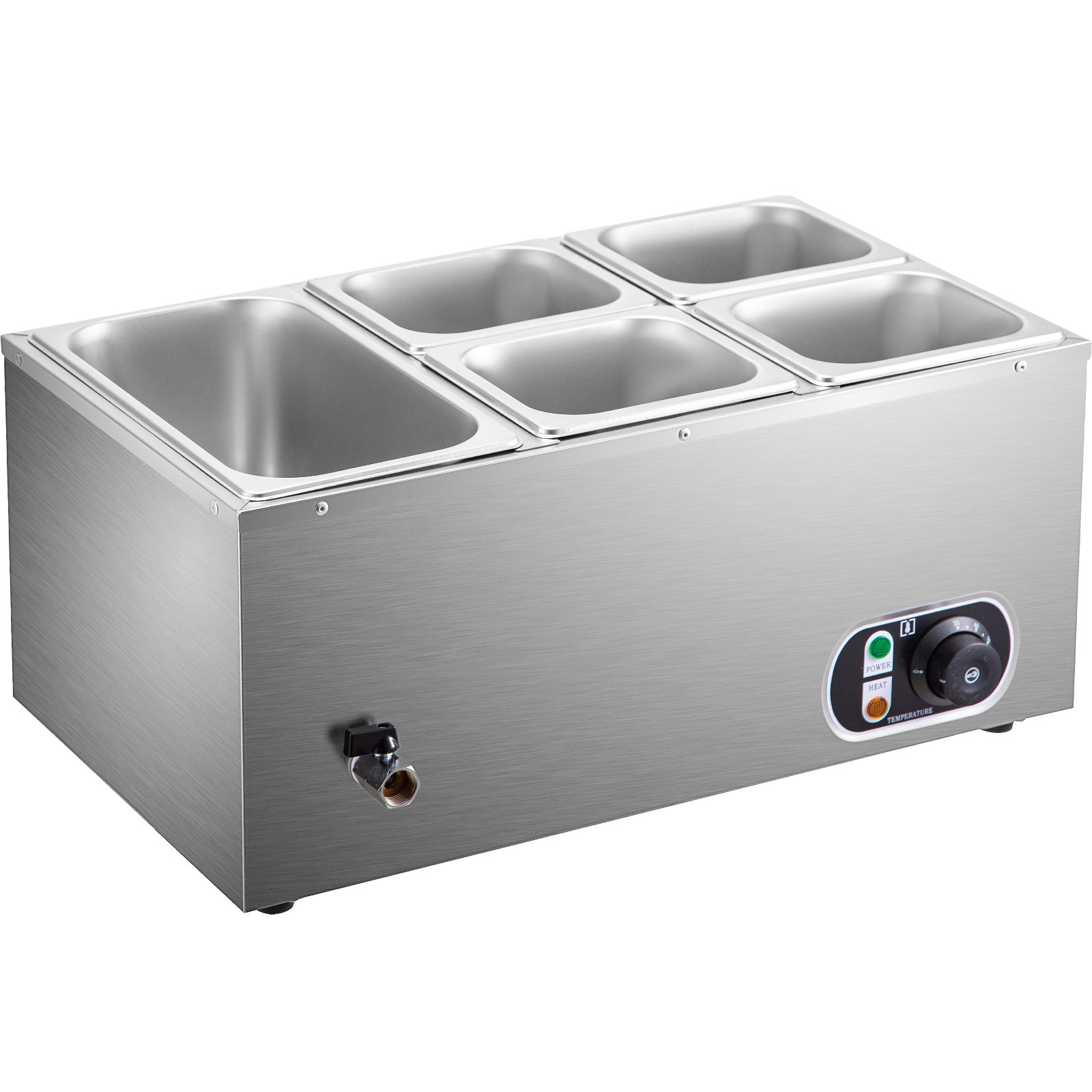 Vevor Buffet Warmer Bain Marie Voedselwarmer 5-pan Bain Marie Buffet Restaurant