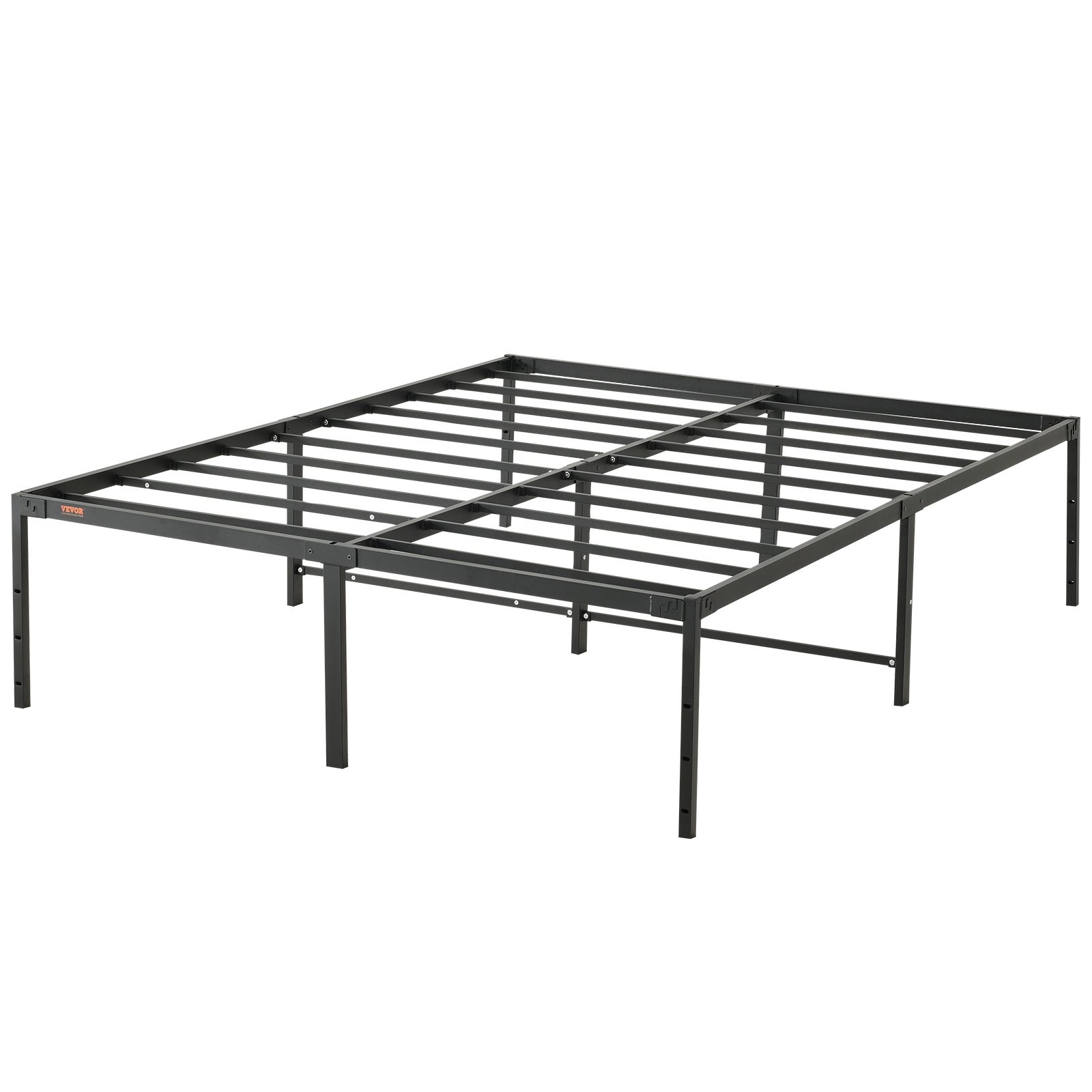 VEVOR platformbed stalen lattenbodem metalen bed bedframe 680 kg draagvermogen bedframe 2083 x 1578 x 460 mm ingebedde matrasmaat 2030 x 1525 mm opbergruimte 43 cm bedframe zwart