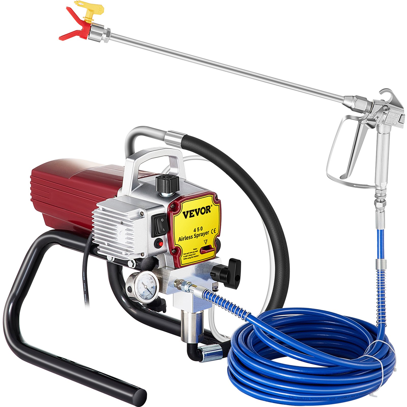 VEVOR 1800W Airless spuitmachine, 220V spuitpistool, 50Hz Airless spuitmachine, Airless verfspuit, muurverfpistool